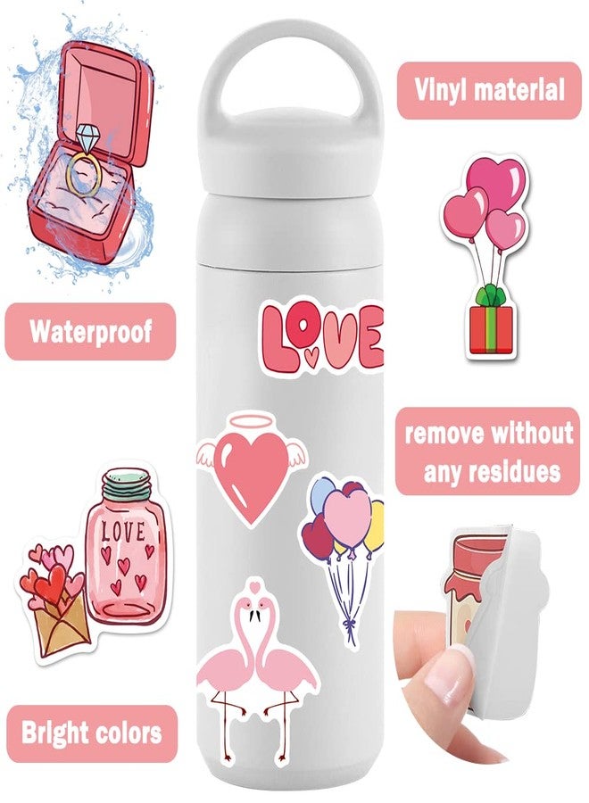 DULEFUN 100pcs Valentine Stickers, Love Vinyl Waterproof for Laptop Water Bottles Scrapbook Skateboard Guitar Heart Romantic Valentine's Day for Teens and Adults - Image 2